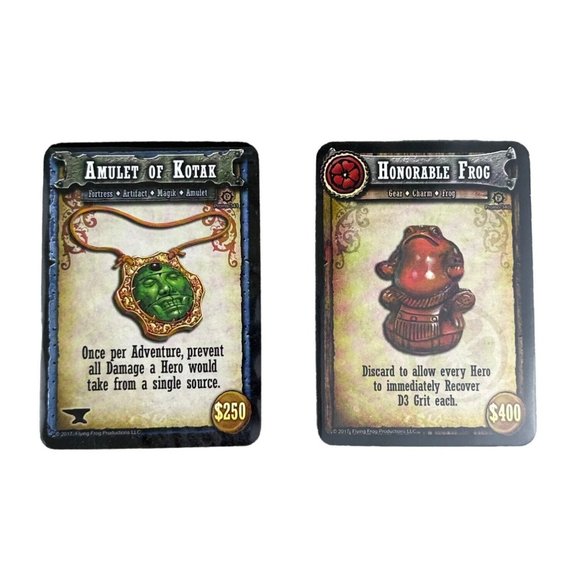 Shadows Of Brimstone Honorable Frog #340 Amulet of Kotak #341 Promo Cards - Picture 1 of 4